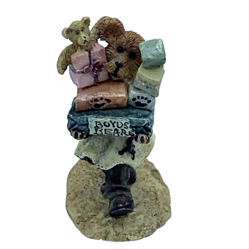Boyds Town Village “Ted E. Bear with Junior” Figurine - 2000 - TBC Collectible